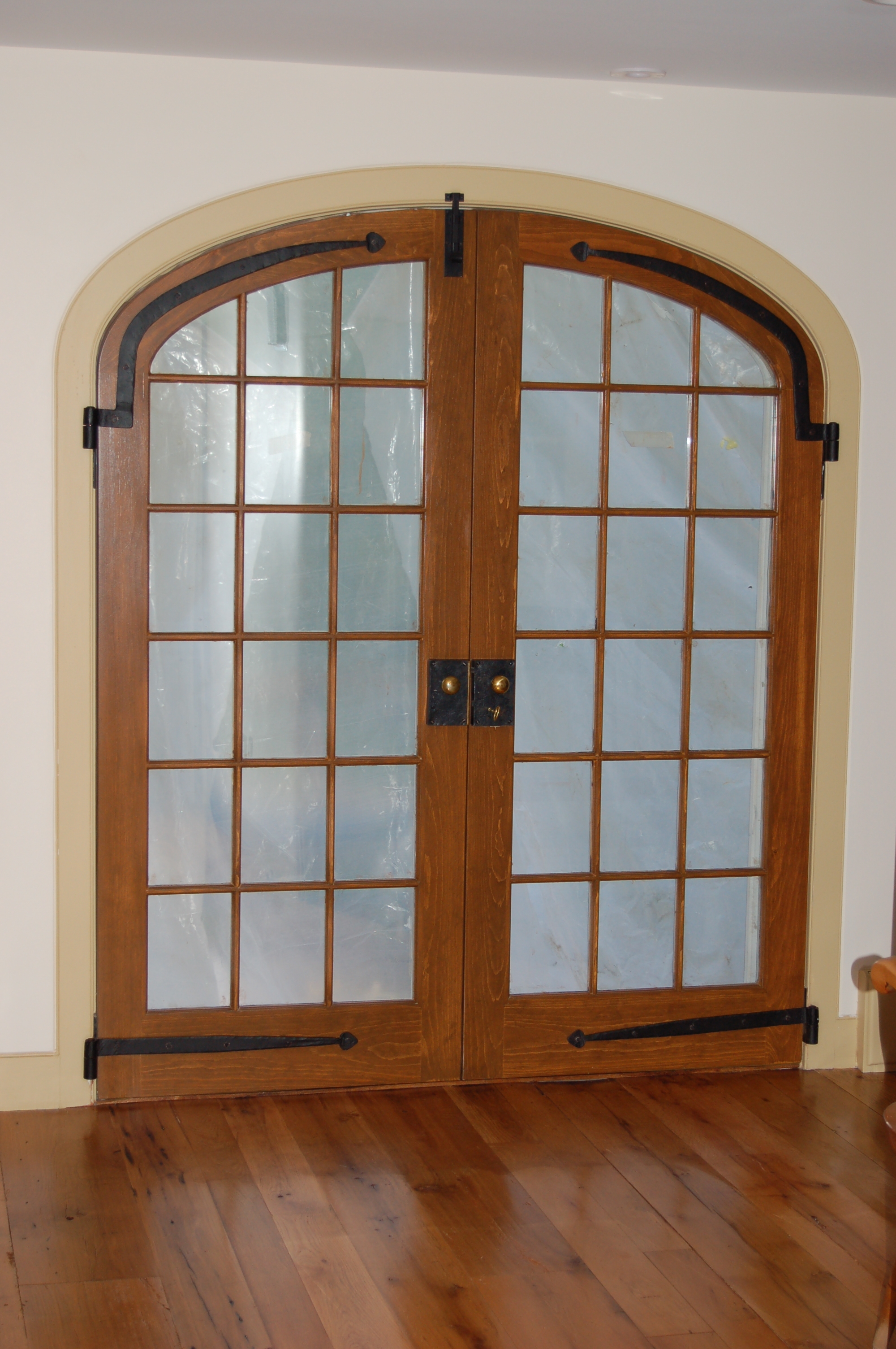 Custom Built Wood French Doors Interior Exterior Arch Top