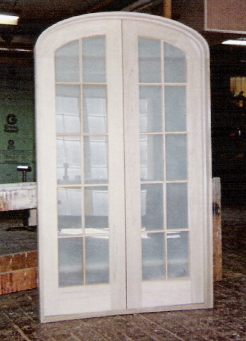 Custom Built Wood French Doors Interior Exterior Arch Top