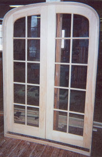 Custom Built Wood French Doors Interior Exterior Arch Top